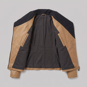 Women's Tan Asymmetrical Zip Leather Biker Jacket — Livingstone
