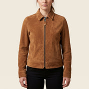 Women's Tan Suede Harrington Jacket — Carnforth