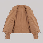 Women's Tan Leather Biker Jacket — Askwith