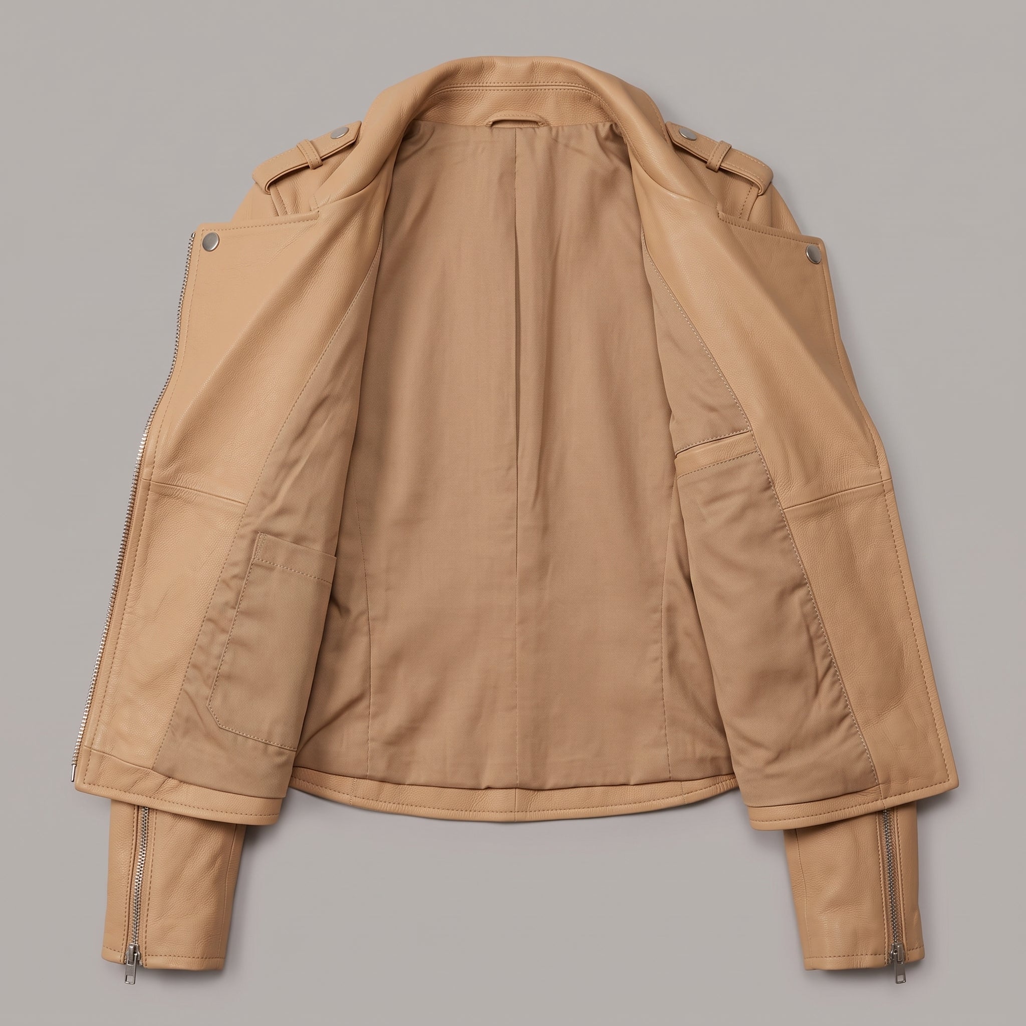 Women's Tan Leather Perfecto Jacket — Abberdale