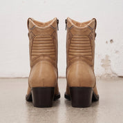 Women's Tan Pointed-Toe Leather Cowboy Boots — Eastwell — Eastwell