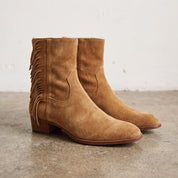 Women's Tan Suede Fringe Western Boots — Crawford — Crawford — Crawford