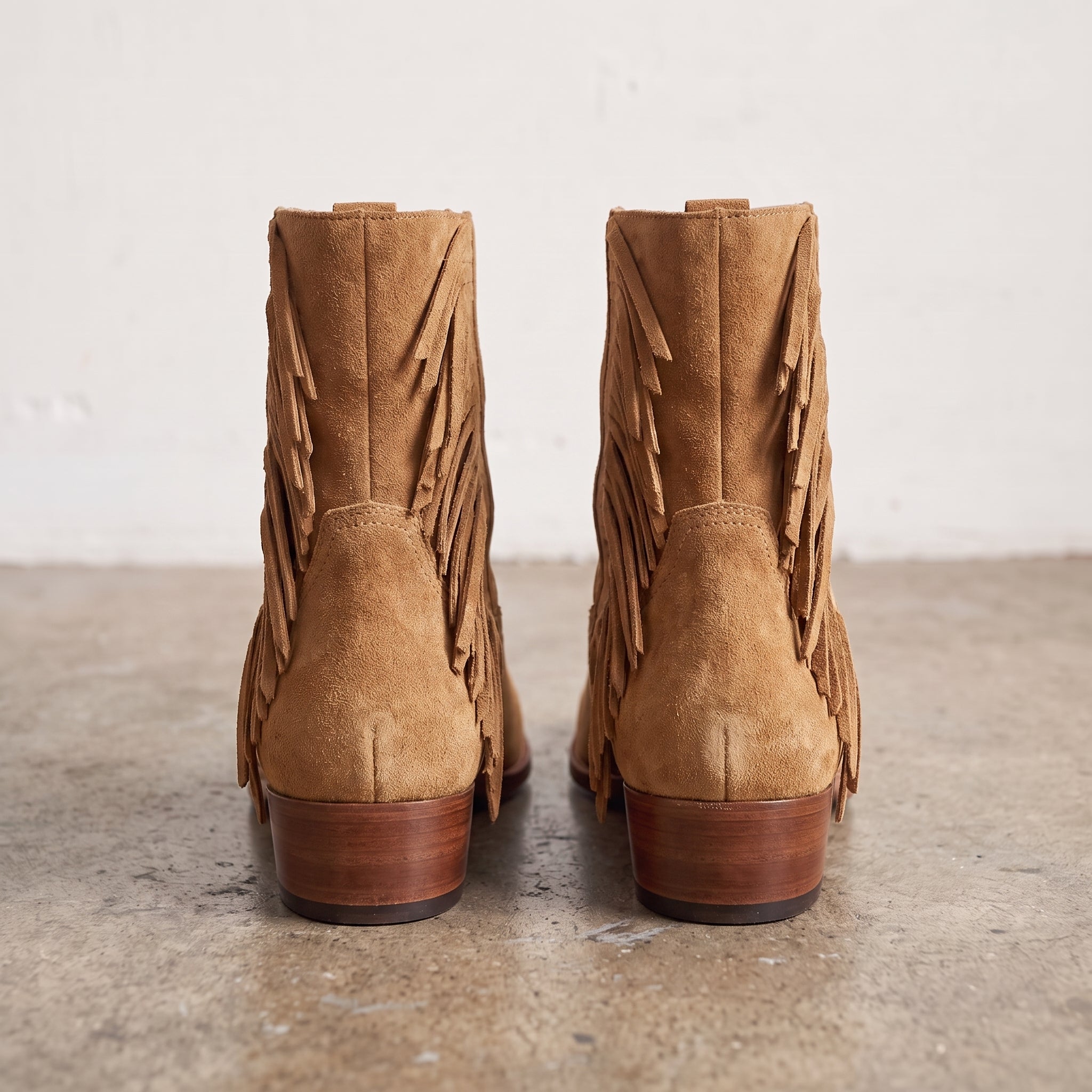 Women's Tan Suede Fringe Western Boots — Crawford — Crawford — Crawford
