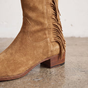 Women's Tan Suede Fringe Western Boots — Crawford — Crawford — Crawford