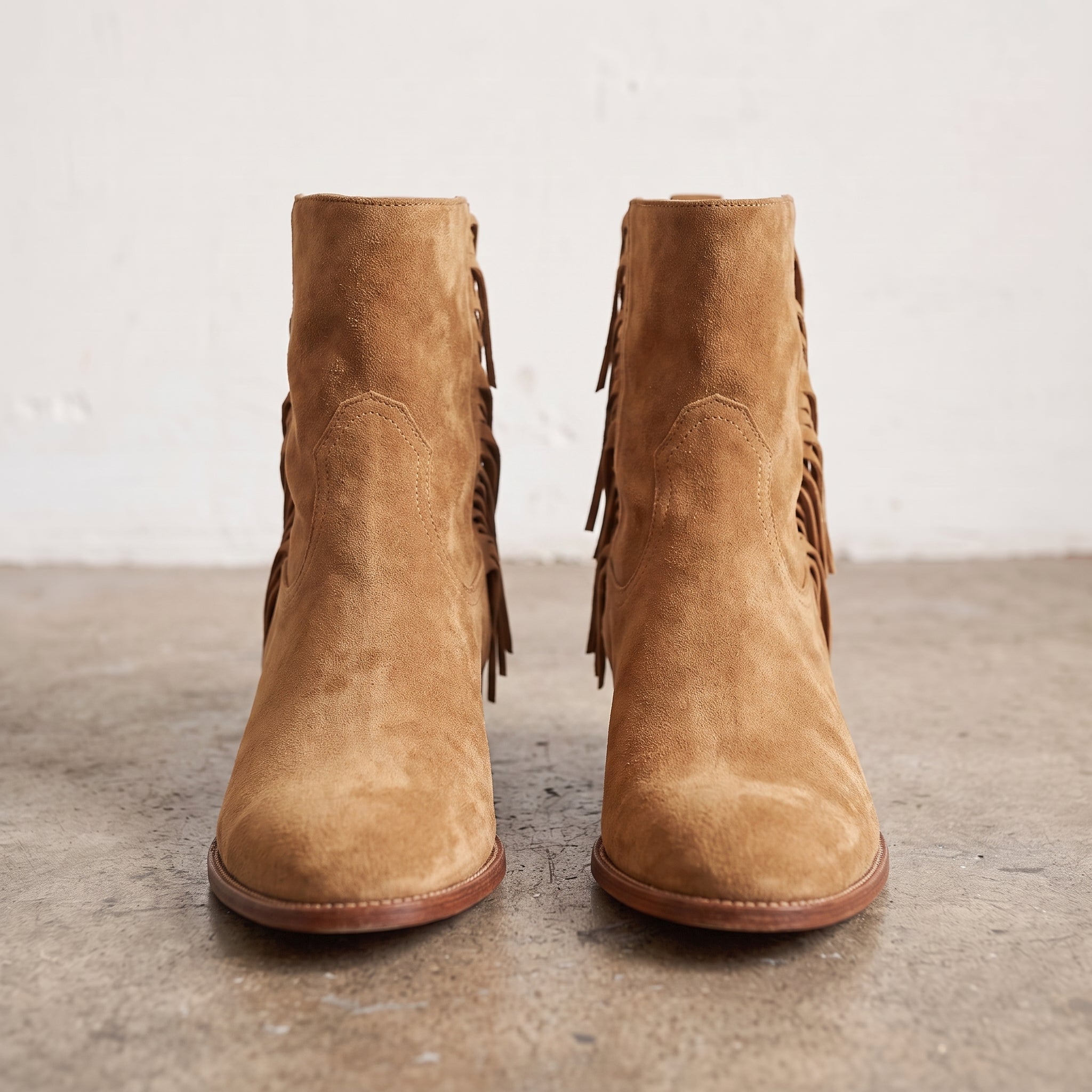 Women's Tan Suede Fringe Western Boots — Crawford — Crawford — Crawford