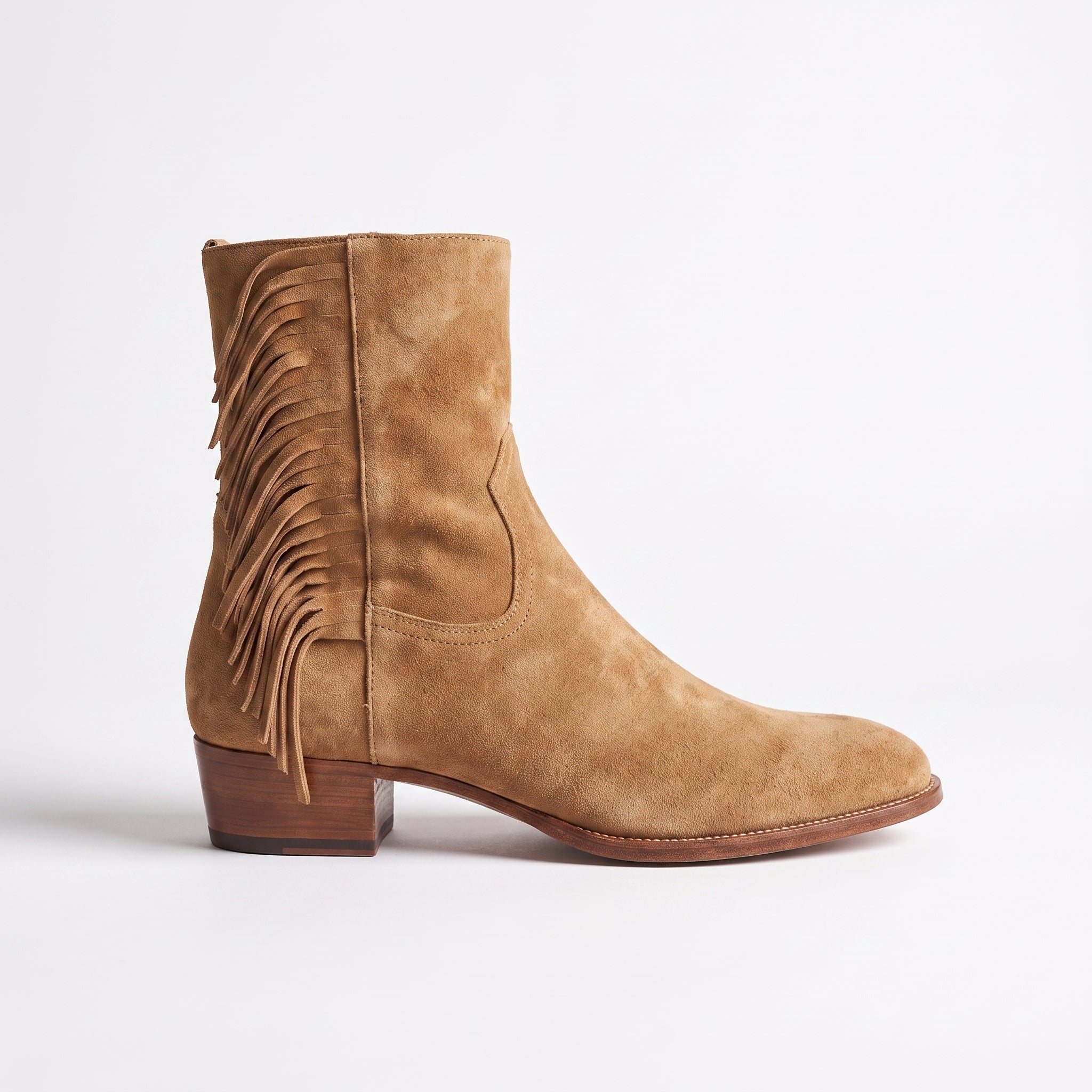 Women's Tan Suede Fringe Western Boots — Crawford — Crawford — Crawford