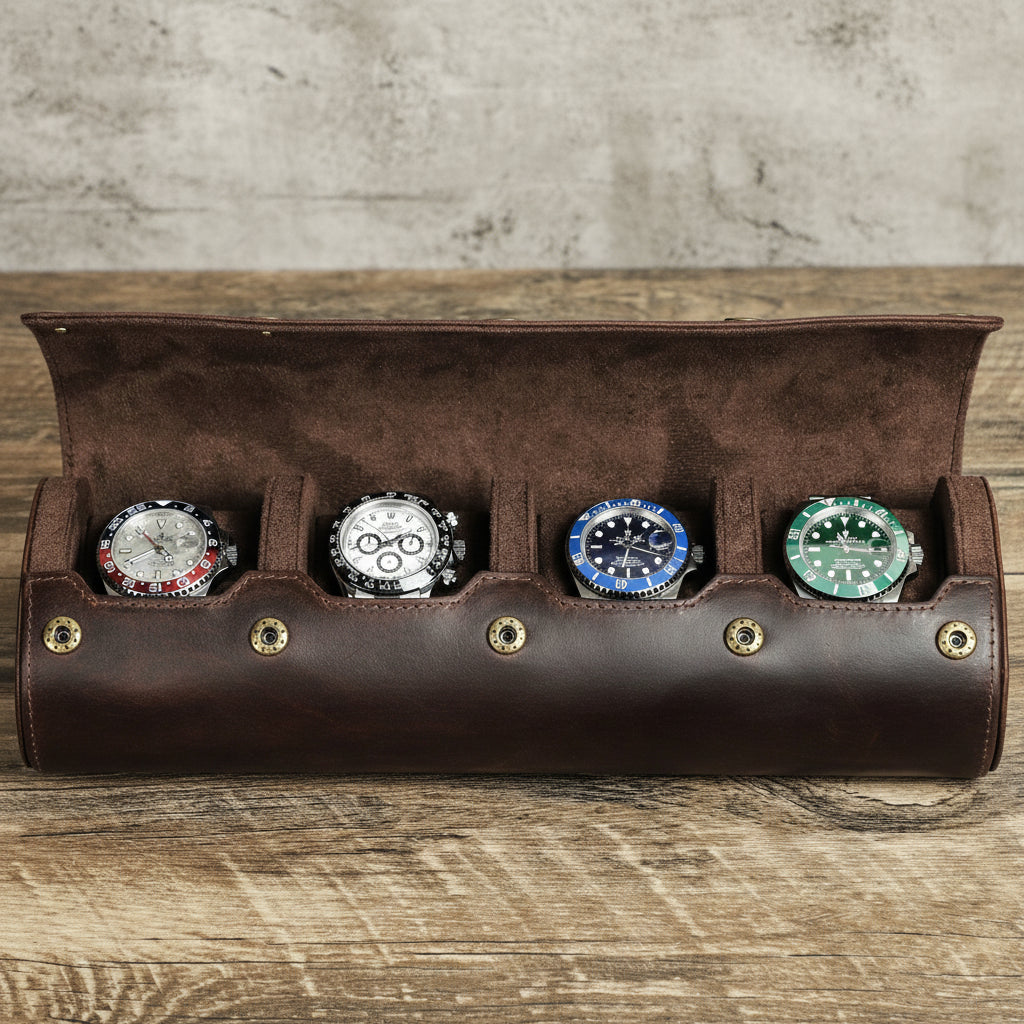 wooden-table-style-match-1 - Elegant Premium Leather 4 Slots Watch Box
