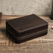 wooden-table-style-match-2 - Genuine Leather 4 Slots Portable Watch Roll Case