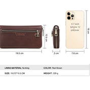 Men's 18-Card Slots Leather Phone Clutch Wallet