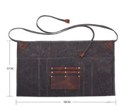 Handmade Waxed Heavy Duty Canvas Apron with Leather Accents