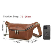 Women's Dumpling Shaped Fanny Pack, Genuine Leather Waist Bag for Stylish Convenience