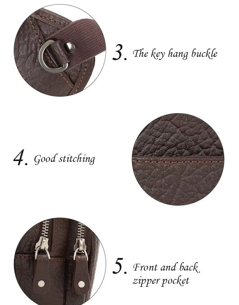 Men's Vintage Waterproof Leather Waist Bag