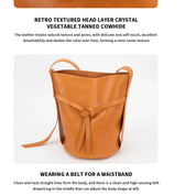 Women's Elegant Designer Leather Bucket Bag