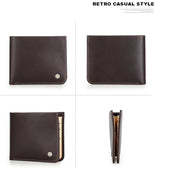 Color-Contrast Men's Slim RFID Bifold Genuine Leather Wallet